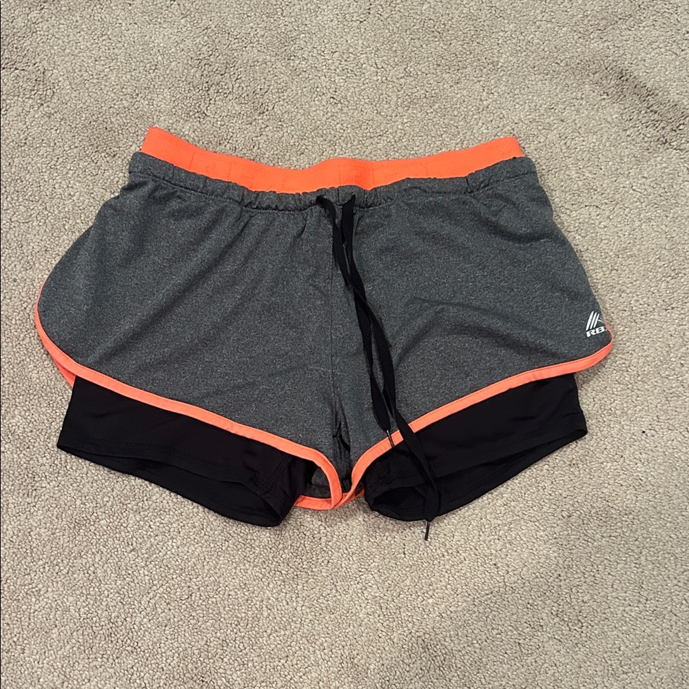 RBX Gray and Orange Women's Athletic Shorts